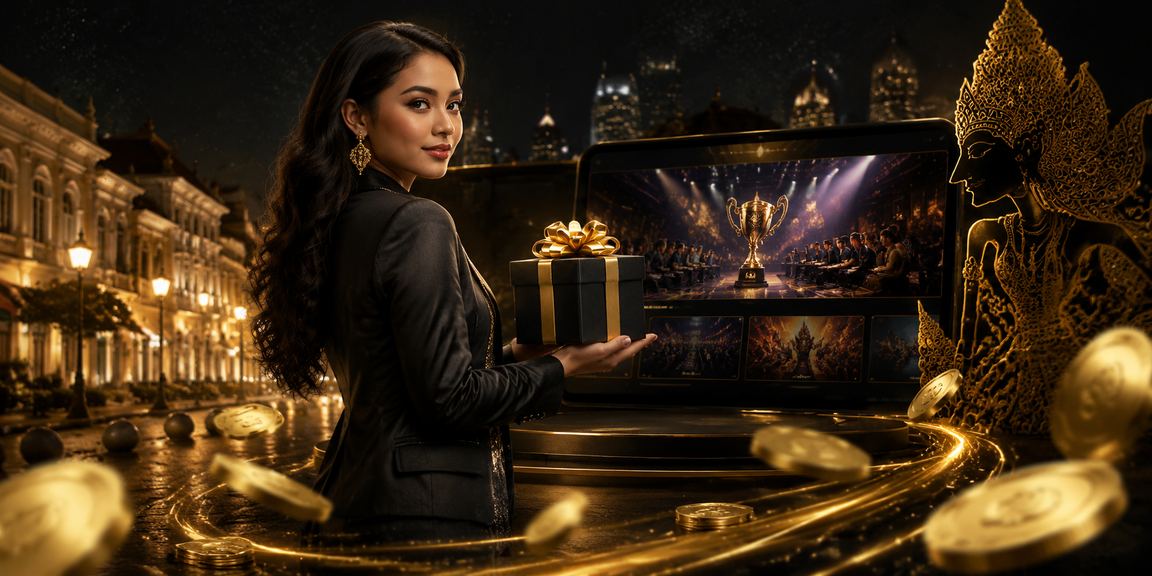 Pemain muda bertaruh pada pertandingan esports favorit menggunakan laptop